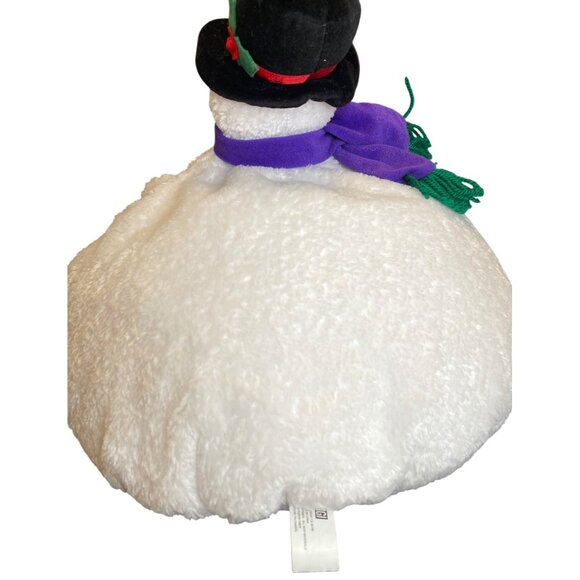Frosty Snowman Pillow Large Plush Christmas Holiday Décor Winter Top Hat 12 x 12 - Picture 3 of 7